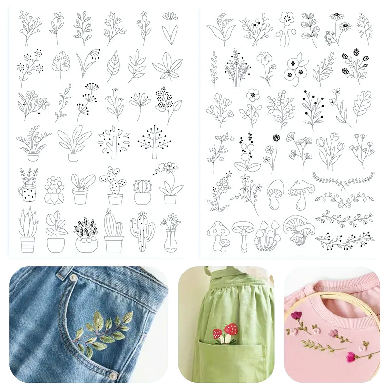 Embroidery Meaning - 수용성 안정제 자수 패턴, 성경 꽃