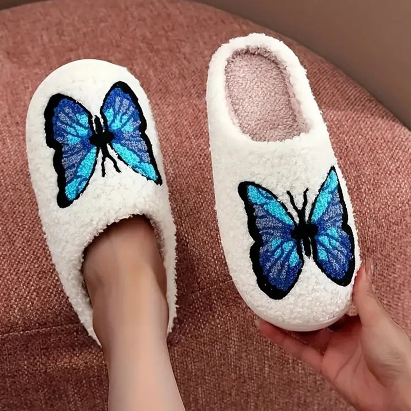 Embroidery Garments - 샤지 유니섹스 푹신한 면 슬리퍼, 귀여운