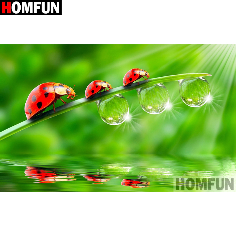 Embroidery Lady Bug - HOMFUN 아트 5D Diy 다이아몬드 페인팅