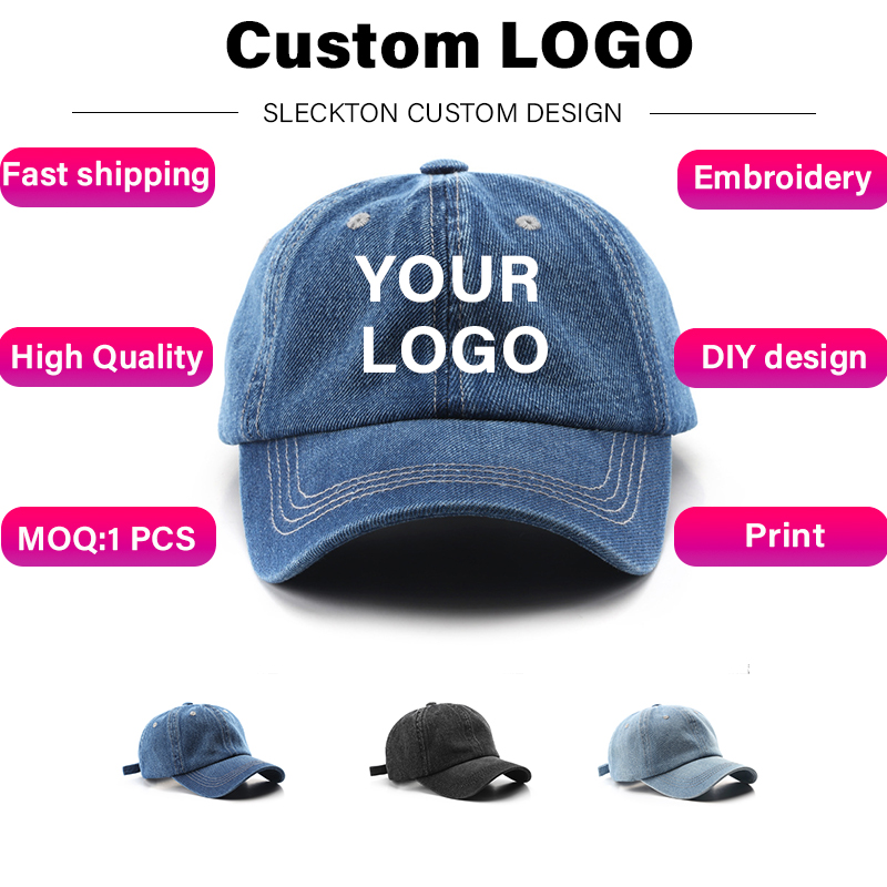 Embroidery Design Logo - SLECKTON 남녀공용 맞춤형 모자, 로고 자수