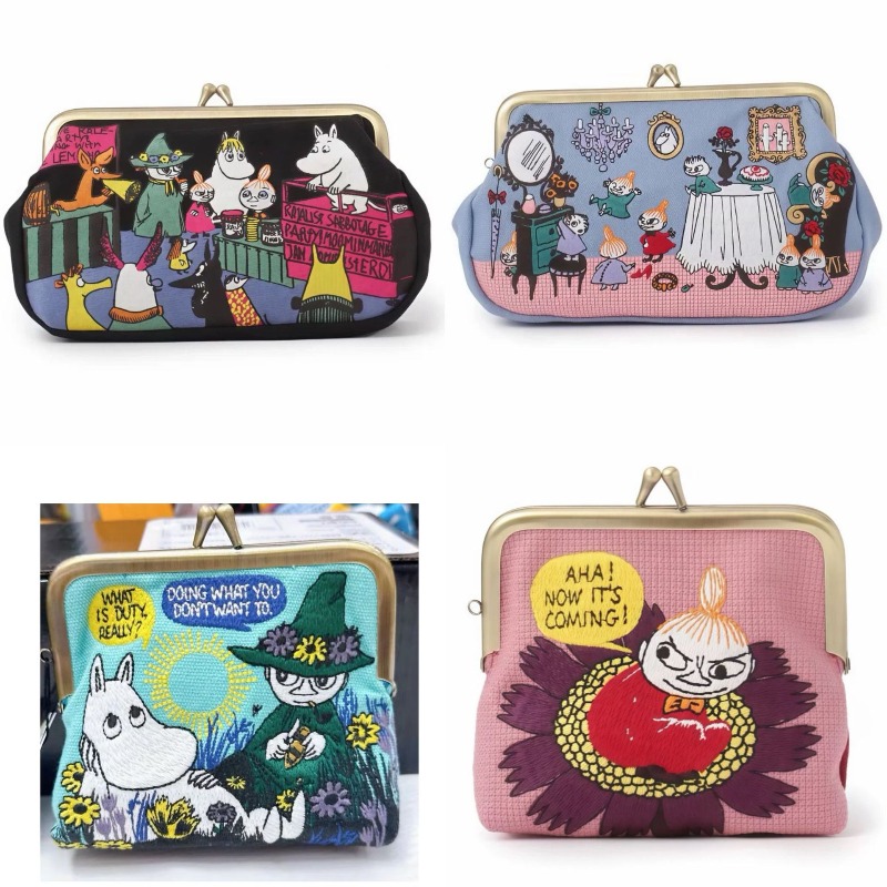 Embroidery Bag - 귀여운 애니메이션 무민 시리즈 미니 동전