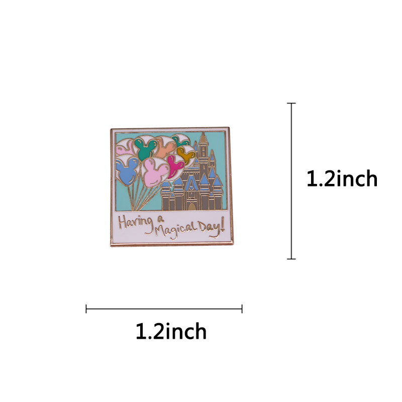 마법의 날 풍선 성 기념품 사진 에나멜 핀 행복한 낭만 - Embroidery Bali 리뷰 및 가격