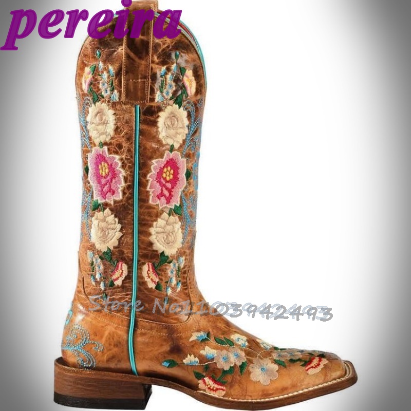 자수 꽃 부츠 로즈 가든 Botas Mid-Calf 브 - Embroidery Rose 리뷰 및 가격