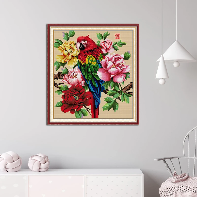 조이 선데이 아름다운 앵무새 패턴 프린트 크로스 스티치 - Embroidery Meaning 리뷰 및 가격