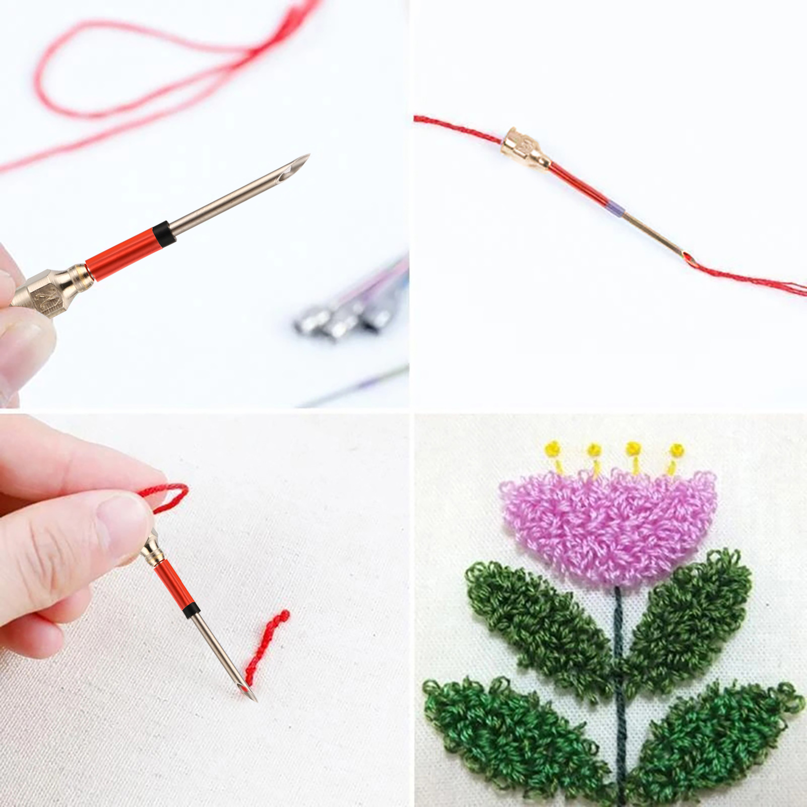 손 바느질 바늘 세트, 핸들 펀치 바늘, 금속 튜브,  - Embroidery Meaning 리뷰 및 가격