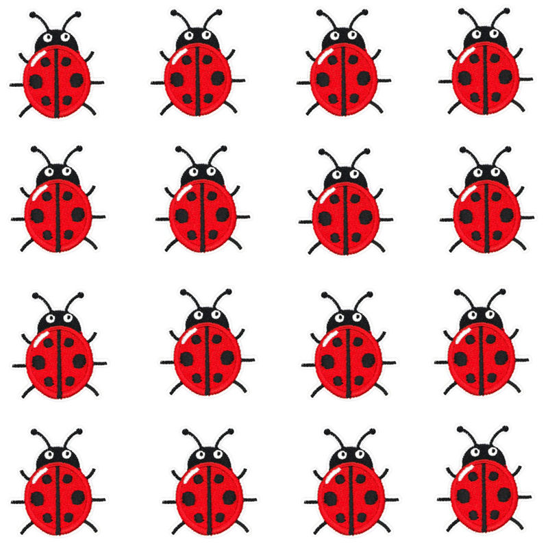 16개/세트, 작은 빨간 무당벌레 패치, 귀여운 곤충  - Embroidery Lady Bug 리뷰 및 가격