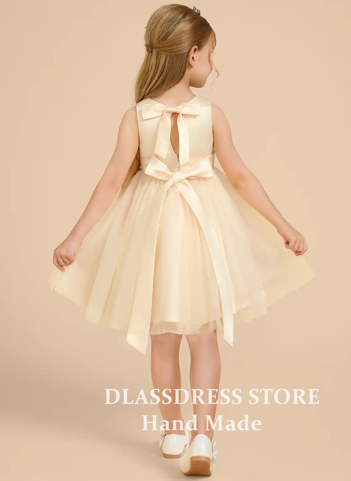 맞춤형 노란색 튤 플라워 걸 드레스, 리본과 3D 꽃  - Embroidery Yellow Dress 리뷰 및 가격