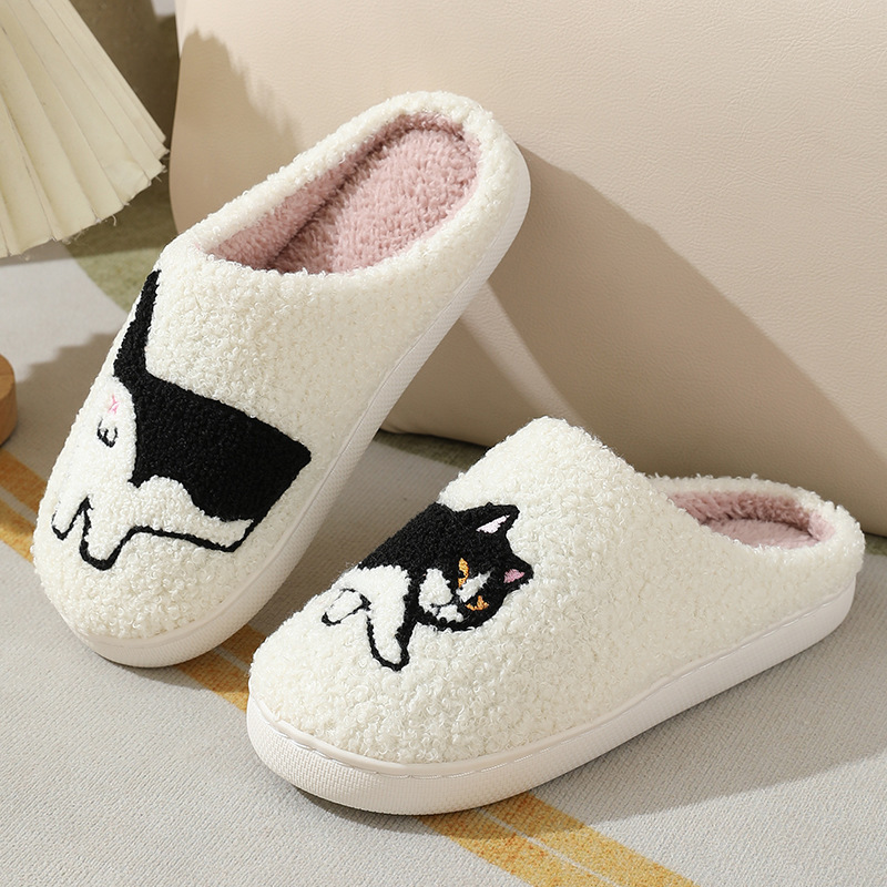 겨울 플러시 귀여운 다크스훈트 자수 홈 슬리퍼 여성 실 - Embroidery Garments 리뷰 및 가격